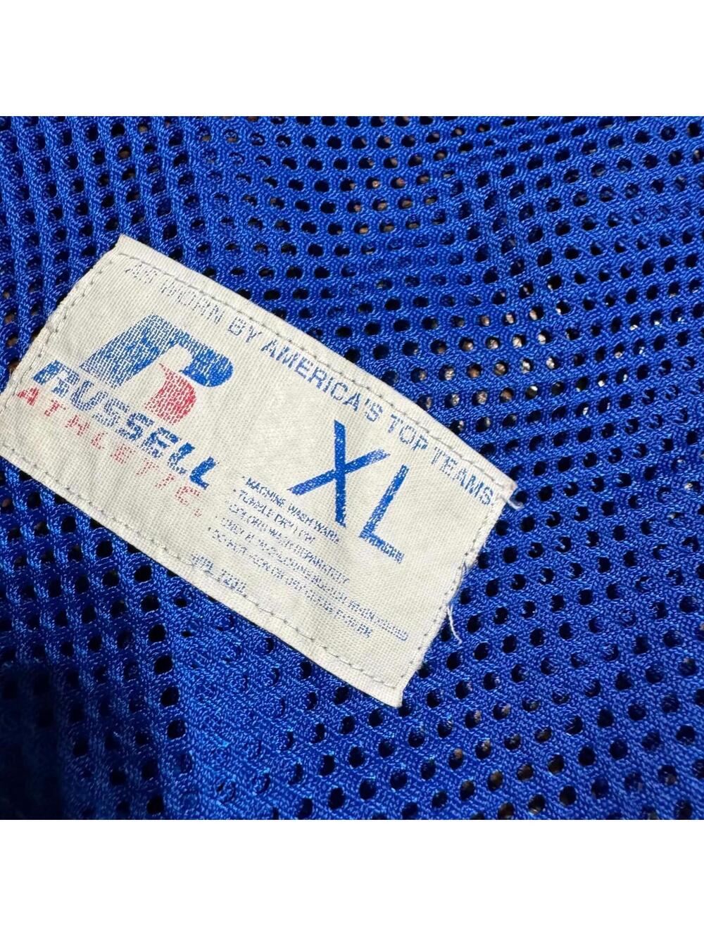 Vtg Russell Athletic 80s 90s  Cougars Football Jersey Mens XL BLue Cropped Mesh - Picture 5 of 7